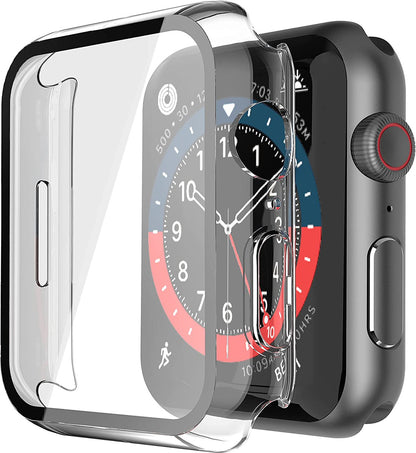 For Apple Watch Size 42mm Slim Hard PC Bumper, Clear Touch Full Coverage with Built in Tempered Glass Screen Protector Case Cover Clear