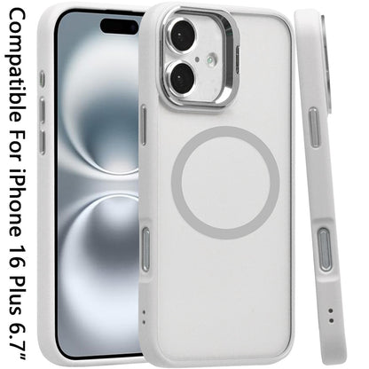 For Apple iPhone 16 Plus (6.7") Hybrid Magnetic Cool Case with Camera Stand Fits MagSafe Accessories Shockproof Case Cover