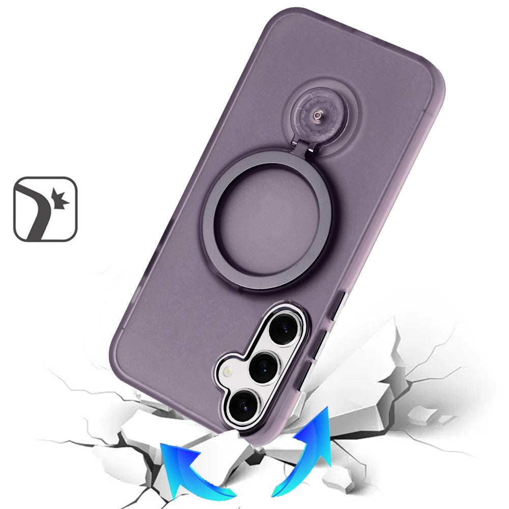 For Samsung Galaxy S25+ /S25 Plus /S24+ Plus MagSafe Compatible with 360° Ring Stand, Magnetic Kickstand, Slim Hybrid Protective Case Cover