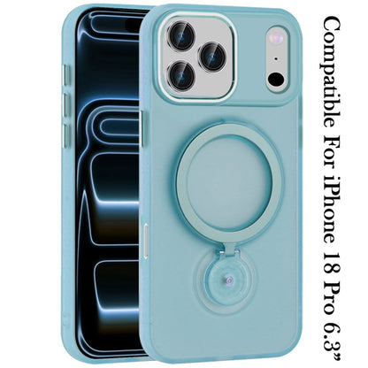 Phone Case for Apple iPhone 18 Pro Magnetic Hoop 360 Ring Stand Hybrid Shockproof Hard PC TPU Rubber Bumper with MagSafe Compatible Cover