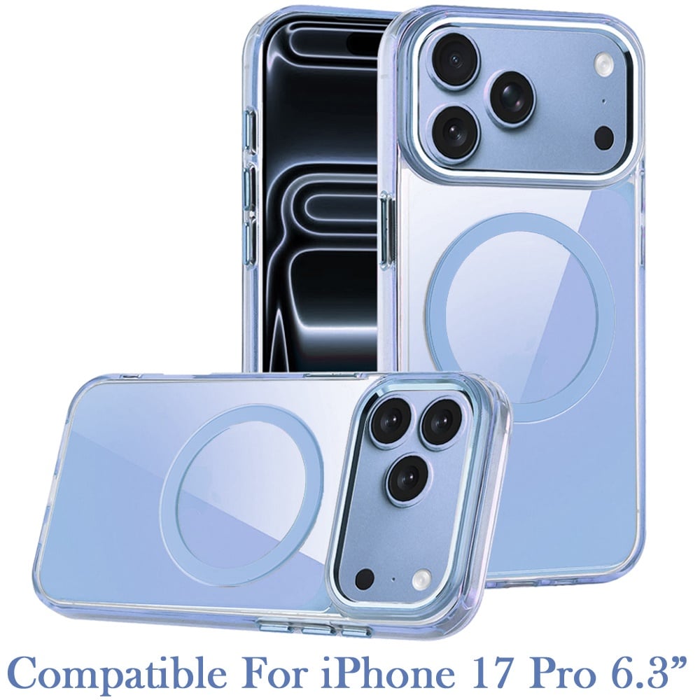 Phone Case for Apple iPhone 18 Pro Magnetic Clear Acrylic Metal Button Camera Guard Shockproof Transparent Slim Grip Premium Hybrid Cover