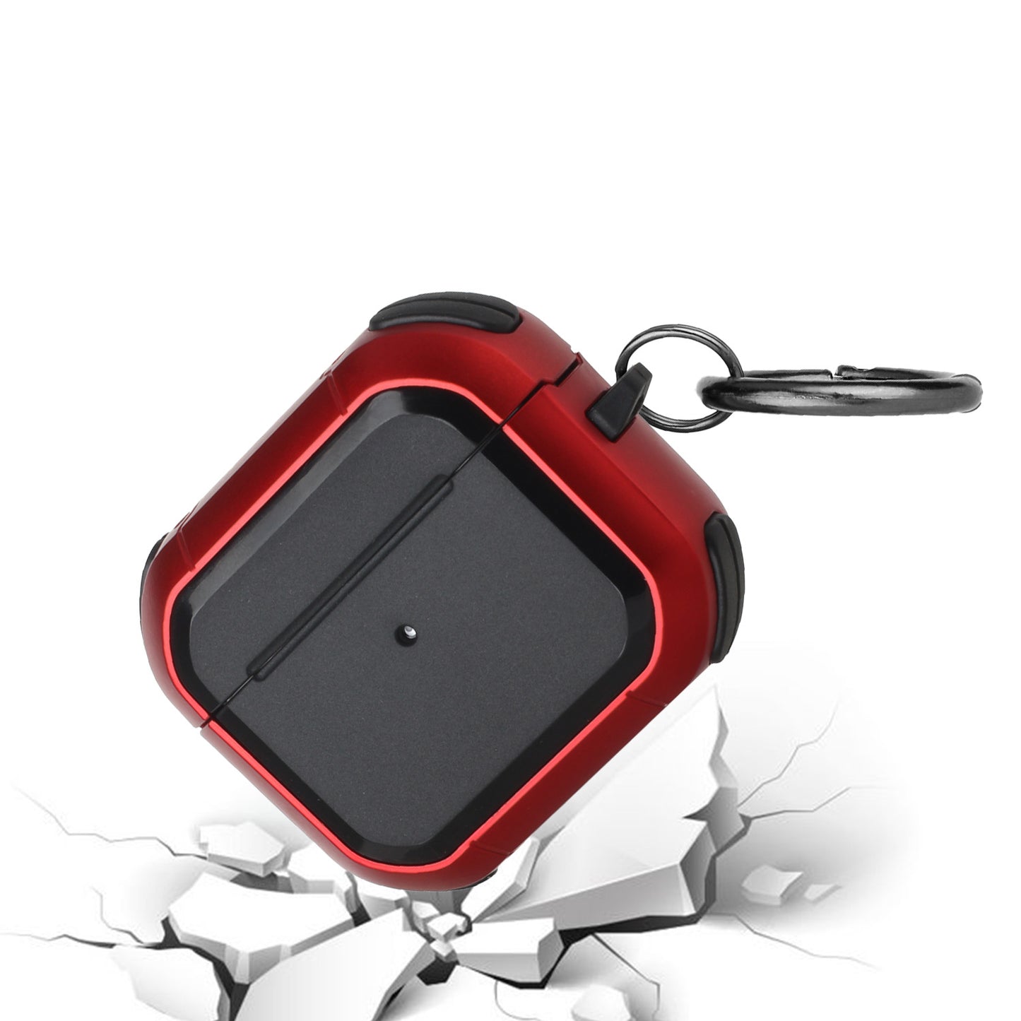 For Airpods Pro 3 (2025) Heavy Duty Hybrid 2 in 1 Shockproof Full Protective Hard PC+Soft Rubber Silicone Skin with Keychain Case Cover