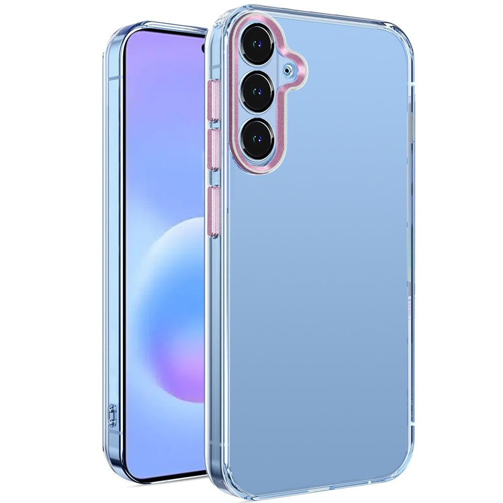 Phone Case for Samsung Galaxy A57 Transparent Clear Hybrid Metal Button Camera Guard Shockproof Gummy TPU Slim Protective Grip Cover