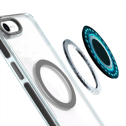For Apple iPhone 17E /16E Transparent Back with Colorful Frame, Strong Magnetic Circle, MagSafe Compatible, Slim Shockproof Protection Case Cover