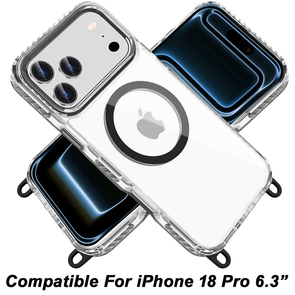 Transparent Magnetic Lanyard Shockproof Hybrid Clear Grip Durable Camera Protection TPU Anti-Slip Design