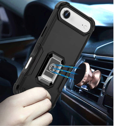 For Apple iPhone 17 Air (6.6") Hybrid Stand Magnetic Ring Holder Kickstand Heavy Duty Rugged Drop Silicone & Hard PC Shockproof Case Cover