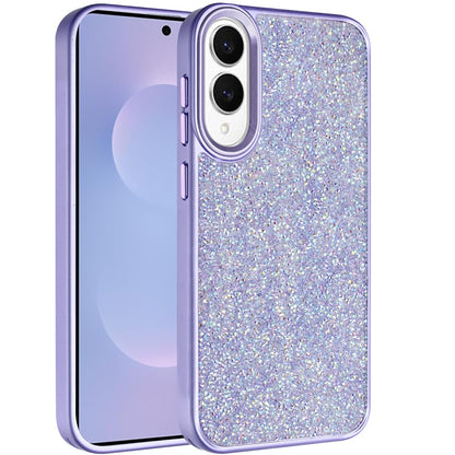 For Samsung Galaxy S25 Edge Crystal Sparkle Diamond Glass Full Mini Glitter Bling Frame TPU Hybrid Protective Case Cover