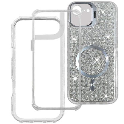 Phone Case for Apple iPhone 17E / iPhone 16E Luxury Glitter Magnetic Hybrid with Camera Stand Dual Layer Shockproof Sparkle Dot Pattern Clear Edges Cover