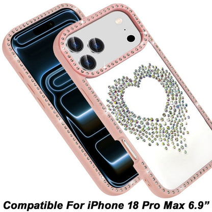 Phone Case for Apple iPhone 18 Pro Max Angel Hearts Glitter Shimmer Diamond Edge Sparkle Hybrid Shockproof AntiSlip Grip Fashion Stylish Protective Bumper Cover