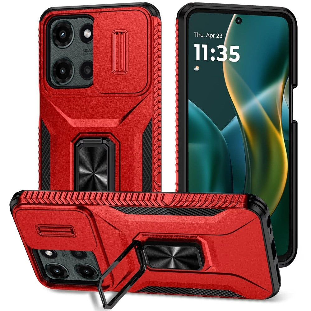 For Motorola Moto G Stylus 5G 2025 Case, Camera Cover with Magnetic Rotation Ring Stand, Military Grade Hybrid Hard TPU Shockproof Case Cover
