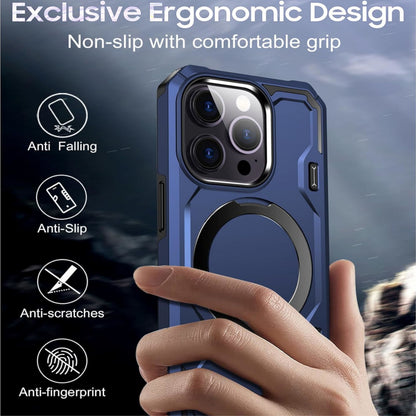 For Apple iPhone 17 Pro Tough Shockproof Hybrid Magnetic Large Rotating Ring Stand Compatible with MagSafe Case Cover