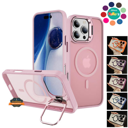 For Apple iPhone 17 AIR Clear Back Hybrid with MagSafe Compatible Metal Camera Stand Colorful Bumper Frame Shockproof Case Cover