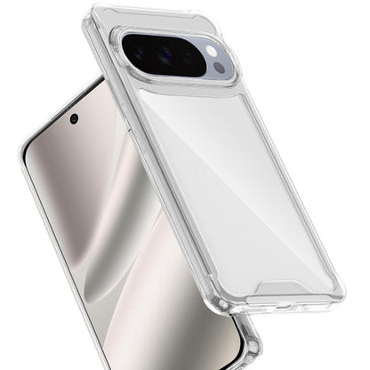 For Google Pixel 10 Pro XL Clear Colored Shockproof Transparent Hard PC + Rubber TPU Hybrid Bumper Shell Slim Protective Case Cover Clear+Clear