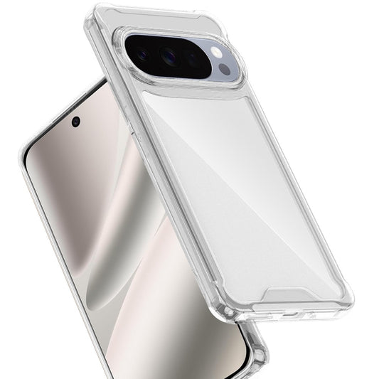 For Google Pixel 10 Pro XL Clear Colored Shockproof Transparent Hard PC + Rubber TPU Hybrid Bumper Shell Slim Protective Case Cover Clear+Clear