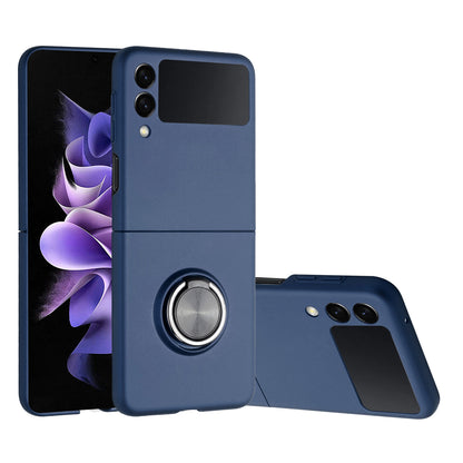 For Samsung Galaxy Z Fold 7 Matte Magnetic Ring Stand Hybrid, Shockproof Protective Silicone Fit Magnetic Car Mount Case Cover