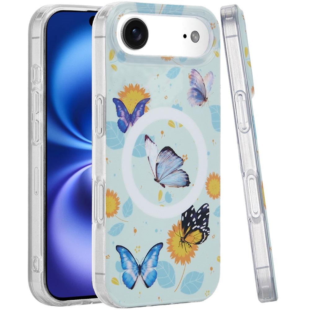 For Apple iPhone 17 Pro Stylish Pattern Fashion IMD Printed Design TPU Slim Shockproof Protective with Magnetic Back Case Cover