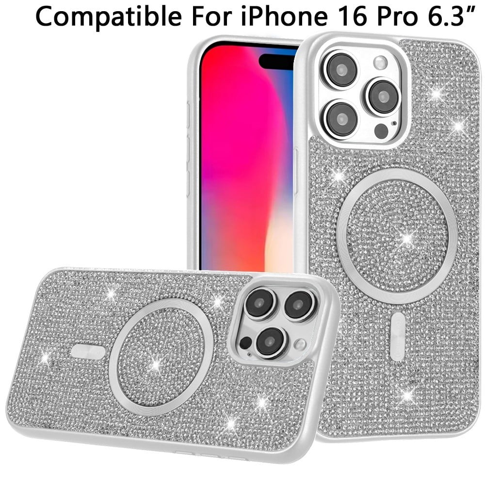 Magnetic Bling Diamond Sparkle Hybrid Shockproof Rugged Grip Durable Protection Anti-Slip Armor Design