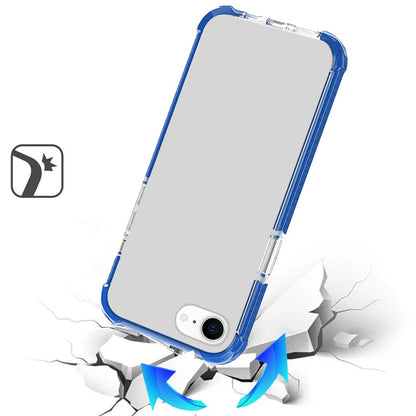 For Apple iPhone 16e Hybrid Transparent Acrylic Rubber Gummy Hard PC Silicone TPU Color Bumper Frame Shockproof Case Cover