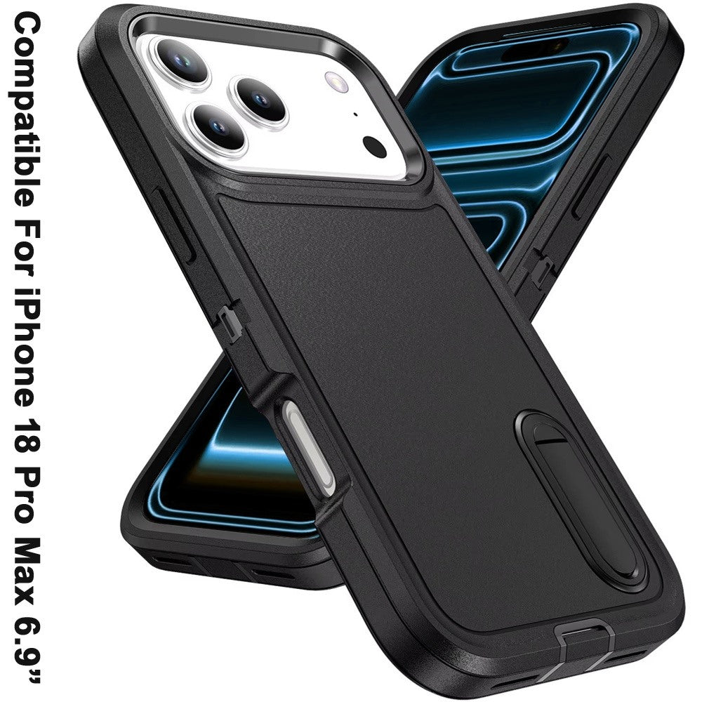 Phone Case for Apple iPhone 18 Pro Max 3in1 Tough Rugged Kickstand Shockproof Armor Grip Heavy Duty Drop Resistant Protective Hybrid Cover