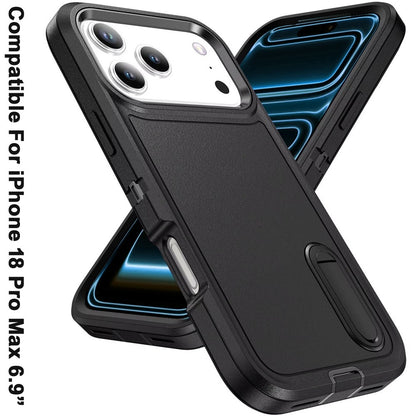 Phone Case for Apple iPhone 18 Pro Max 3in1 Tough Rugged Kickstand Shockproof Armor Grip Heavy Duty Drop Resistant Protective Hybrid Cover
