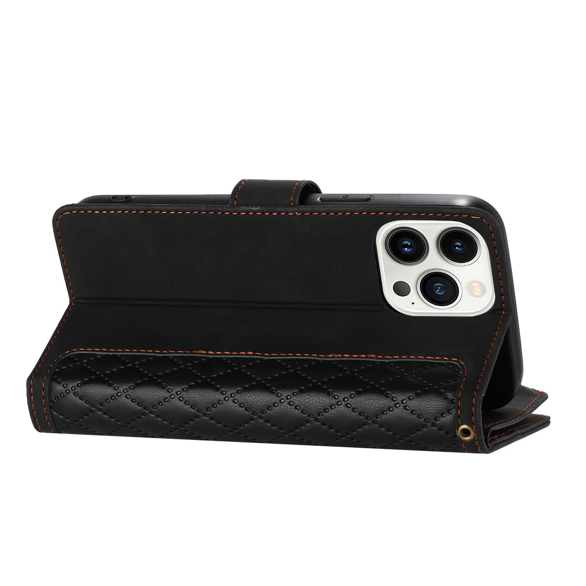 PU Leather Wallet Design Jewel Bling with Credit Card Holder Flip Folio Pouch Zipper Purse Wrist Strap