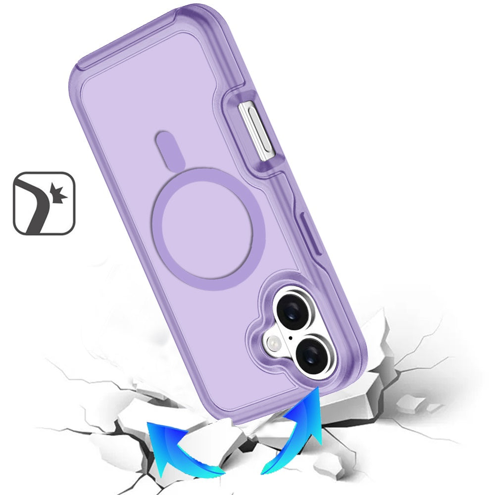 For Apple iPhone 17 (6.3") Slim & Durable Compatible with MagSafe Hybrid Shockproof Glossy Oil Protective Dual Layer TPU + PC Case Cover