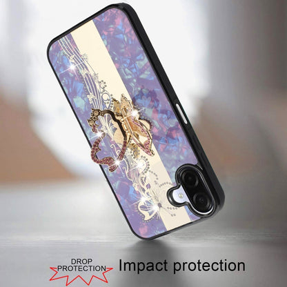Phone Case Cover for Samsung Galaxy A07 4G Diamonds 3D Fashion Bling Sparkly Glitter Ornaments Engraving Hybrid with Ring Stand Cover