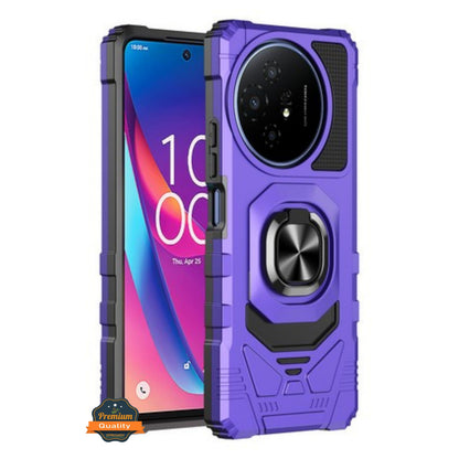 For Motorola Moto G Power 5G 2026 Hybrid Magnetic Car Mount Ring Kickstand Stand Holder Full-Body Armor Protective [Military Grade] Case Cover Purple