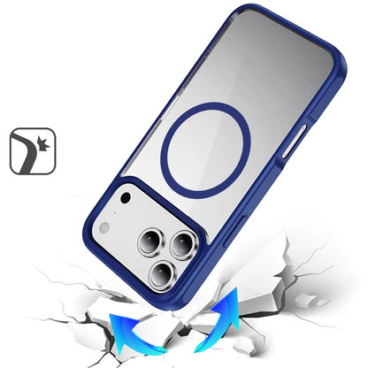For Apple iPhone 17 Pro Magnetic Circle HQ Transparent Clear TPU Thick 2.0mm Frame Hybrid Shockproof Protector Case Cover