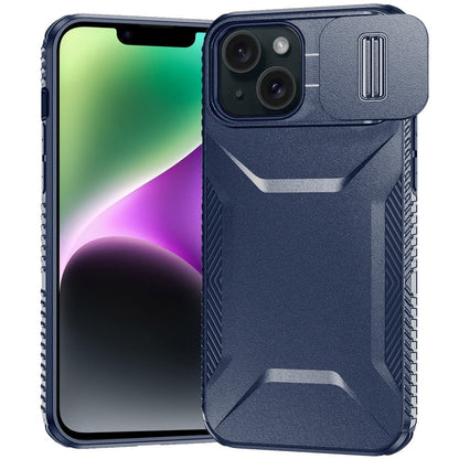Phone Case for iPhone 14/13 Shockproof Hybrid Rugged Grip Camera Window Guard Window Protective Heavy Duty Slim Textured Design Cover Blue