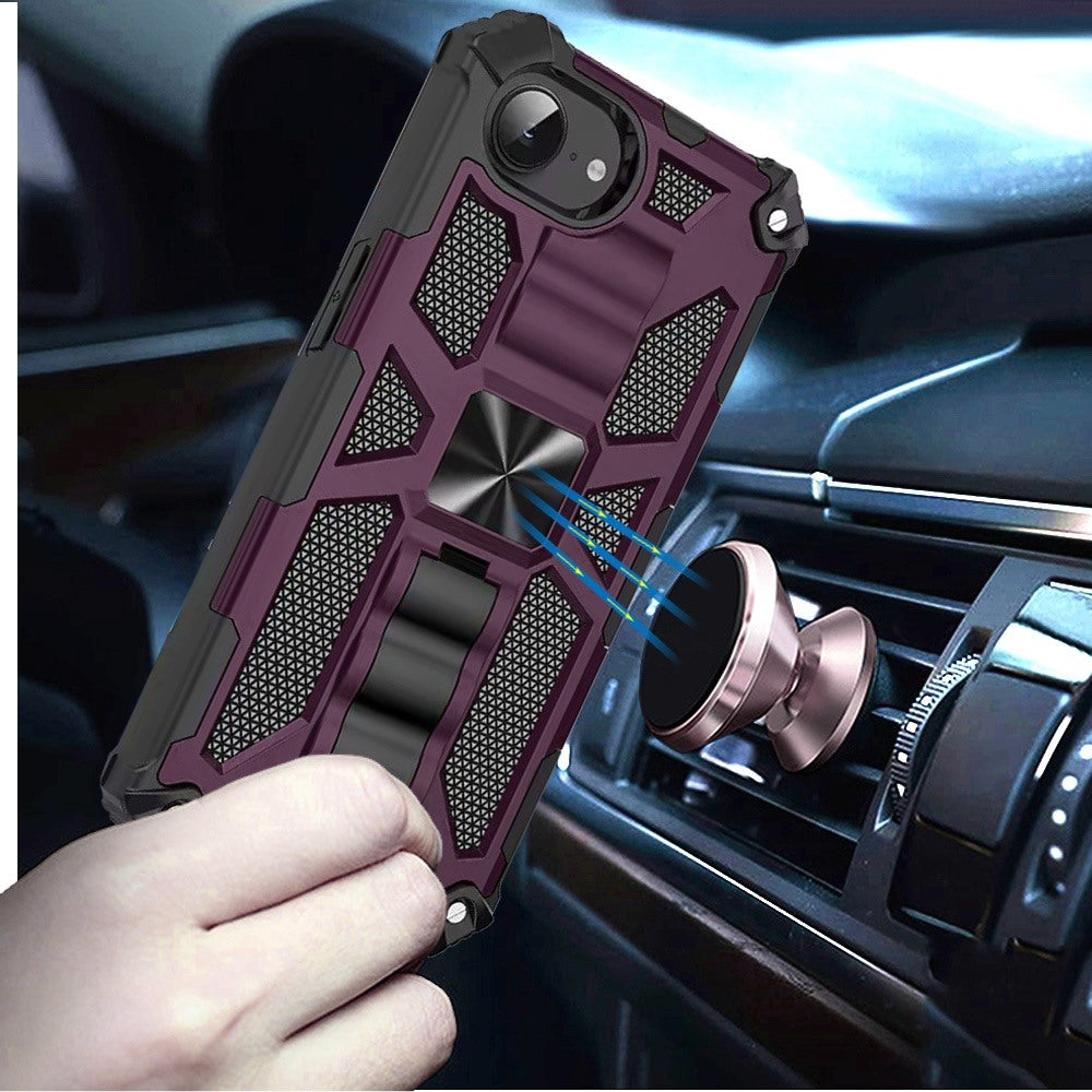 Built in Magnetic Hiden Kickstand Shockproof Rugged Armor Grip Hybrid Heavy Duty Anti Slip Protective Style