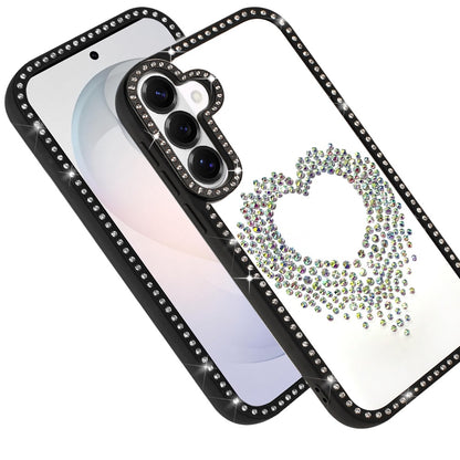 Phone Case for Samsung Galaxy S26 FE /S26 Fan Edition Angel Hearts Glitter Shimmer Diamond Edge Sparkle Hybrid Shockproof AntiSlip Grip Fashion Stylish Protective Bumper Cover