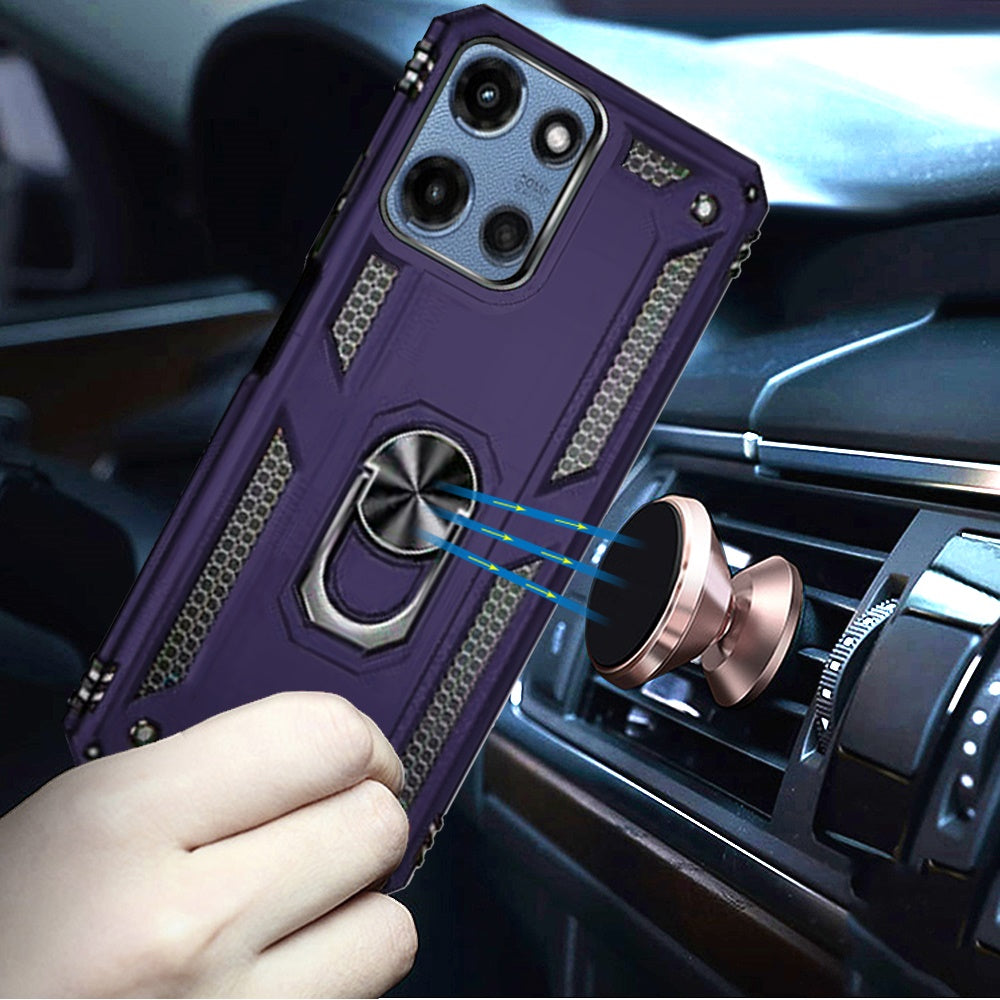 For Motorola Moto G Play 5G 2026 Hybrid Shockproof Durable 360 Degree Rotatable Ring Stand Holder Kickstand Fit Magnetic Car Mount Case Cover