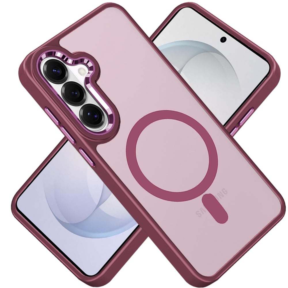 Phone Case for Samsung Galaxy S26 FE /Fan Edition Clear Acrylic Magnetic Circle Shockproof Hybrid Metal Button TPU Drop Protection Rugged Slim Durable Armor Cover