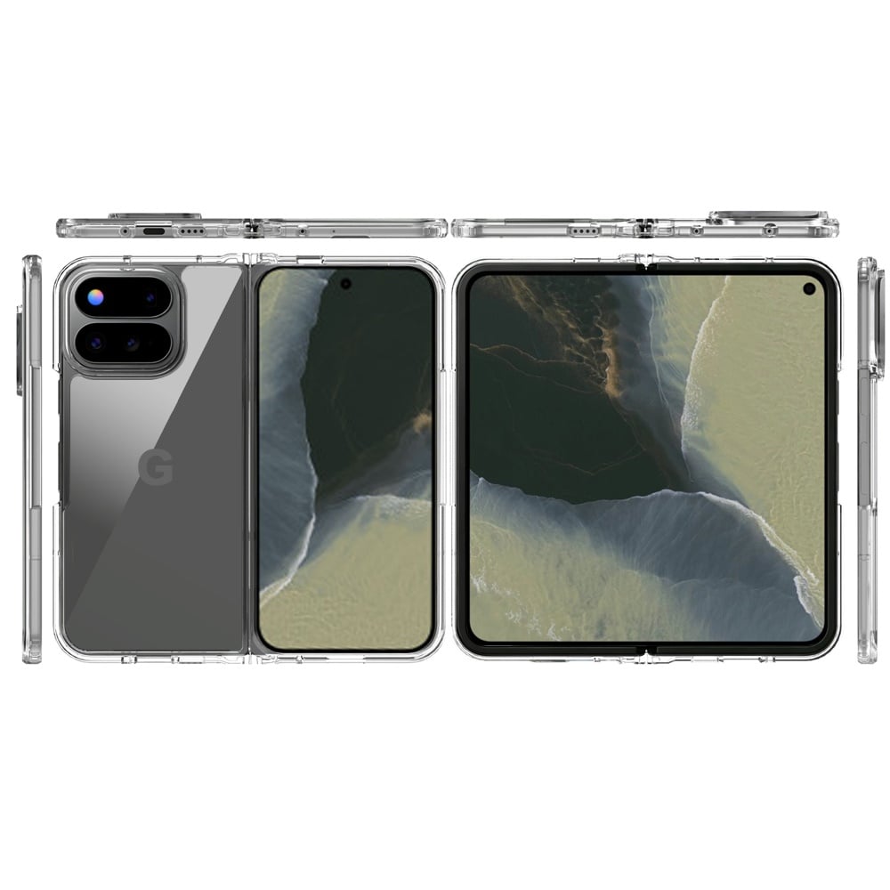 Phone Case for Google Pixel 11 Pro Fold Transparent Hybrid Hard PC Soft TPU Slim Fit Shock Absorbing Reinforced Bumper Protective Frame Cover Clear