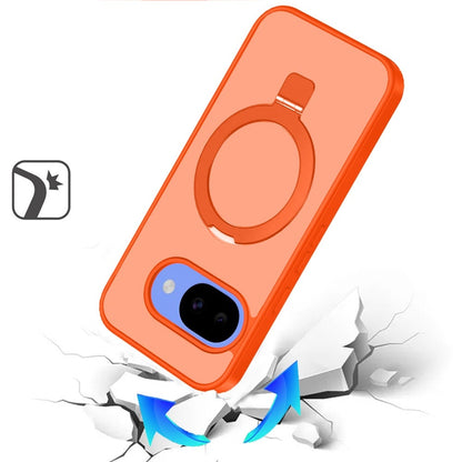 Phone Case for Google Pixel 10A Magnetic Ring Stand Full Rotation Matte Shockproof Grip Anti Slip Durable Camera Protection Hybrid Cover