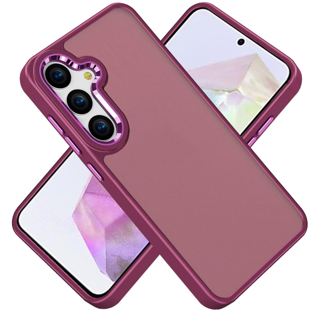 For Samsung Galaxy A36 Slim Fit Thin Hybrid,Frosted Matte Polished Acrylic Hard PC with TPU Rubber Frame Case Cover
