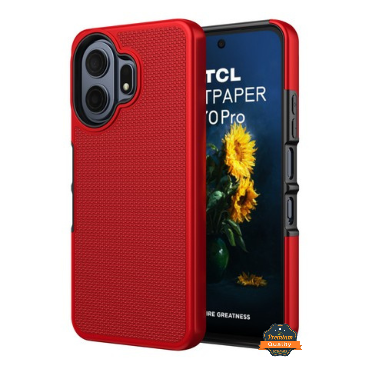 for TCL NXTPAPER 70 Pro TCL 70 Pro Dual Layer Slim & Tough Hybrid Shockproof Heavy Duty Rubber TPU Matte with Textured Rugged Shell Protection Cover