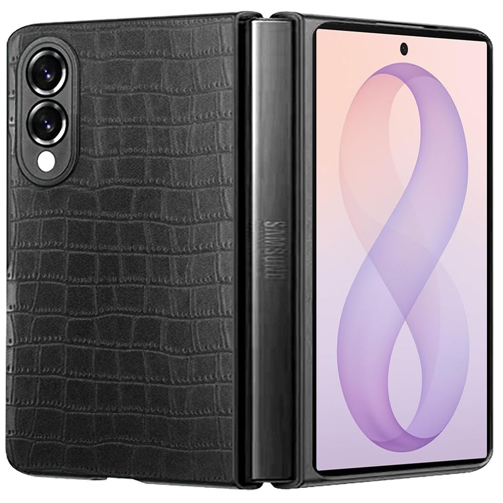 Phone Case for Samsung Galaxy Z Fold 8 Premium PU Vegan Leather Hard Shell Snap On Slim Fit Hybrid Protective Reinforced Rugged Skin Design Cover
