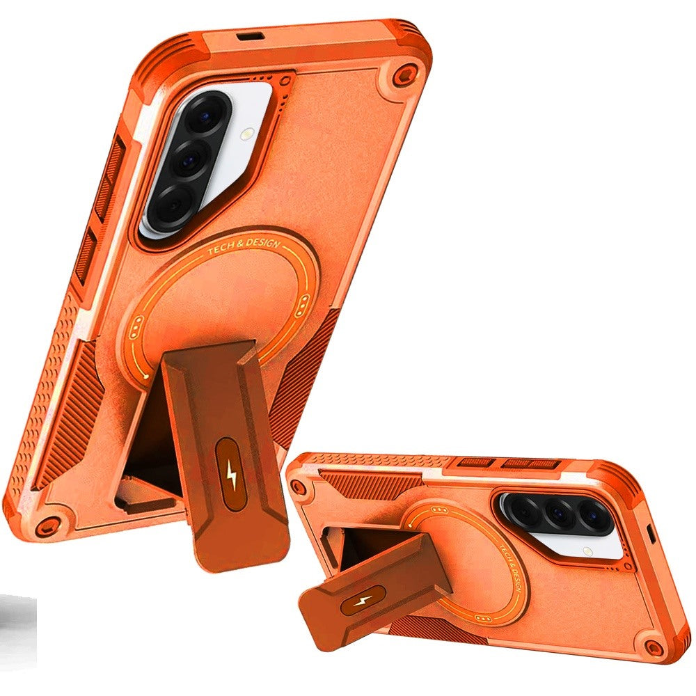 Phone Case for Samsung Galaxy A27 Magnetic Kickstand Rugged Shockproof Armor Grip Anti Slip Heavy Duty Protective Matte Stand Hybrid Cover