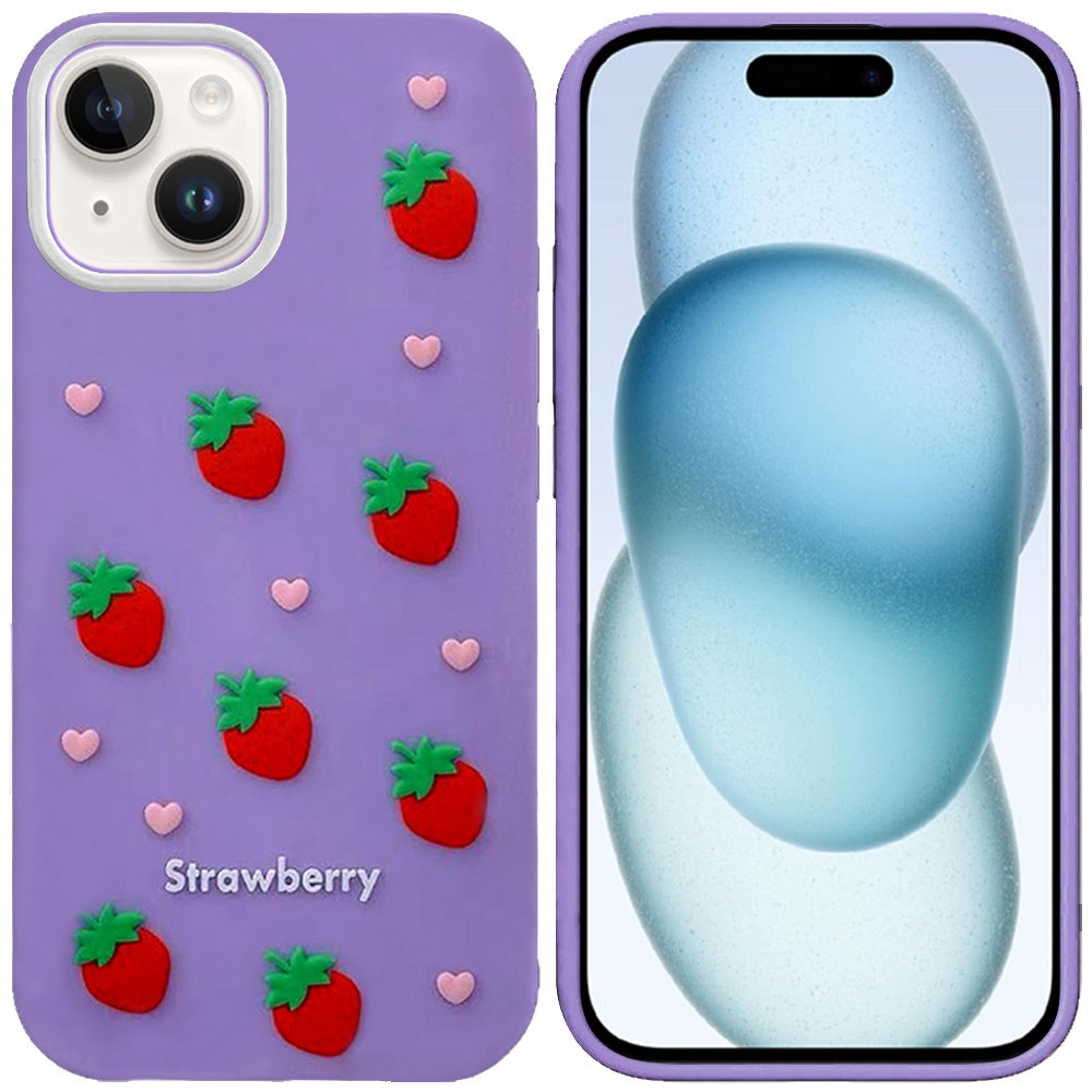 Phone Case for Apple iPhone 15 Plus Fashionable Silicone Textured Decorative Design Pattern Protective Rubber TPU Hybrid Protection Cover