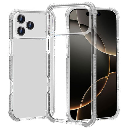 For Apple iPhone 17 Pro Max Hybrid Transparent Acrylic Rubber Gummy Hard PC Silicone TPU Color Bumper Frame Shockproof Case Cover Clear / White
