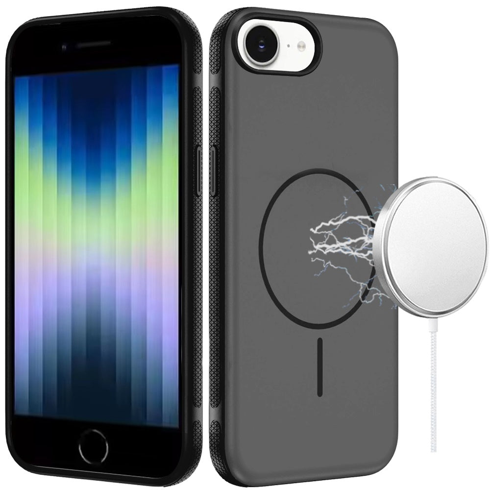 Phone Case for Apple iPhone SE 3 (2022) SE/8/7 Super Magnetic Compatible with MagSafe Matte Hybrid TPU Shockproof Protective Durable Grip Edge Slim Fit Cover