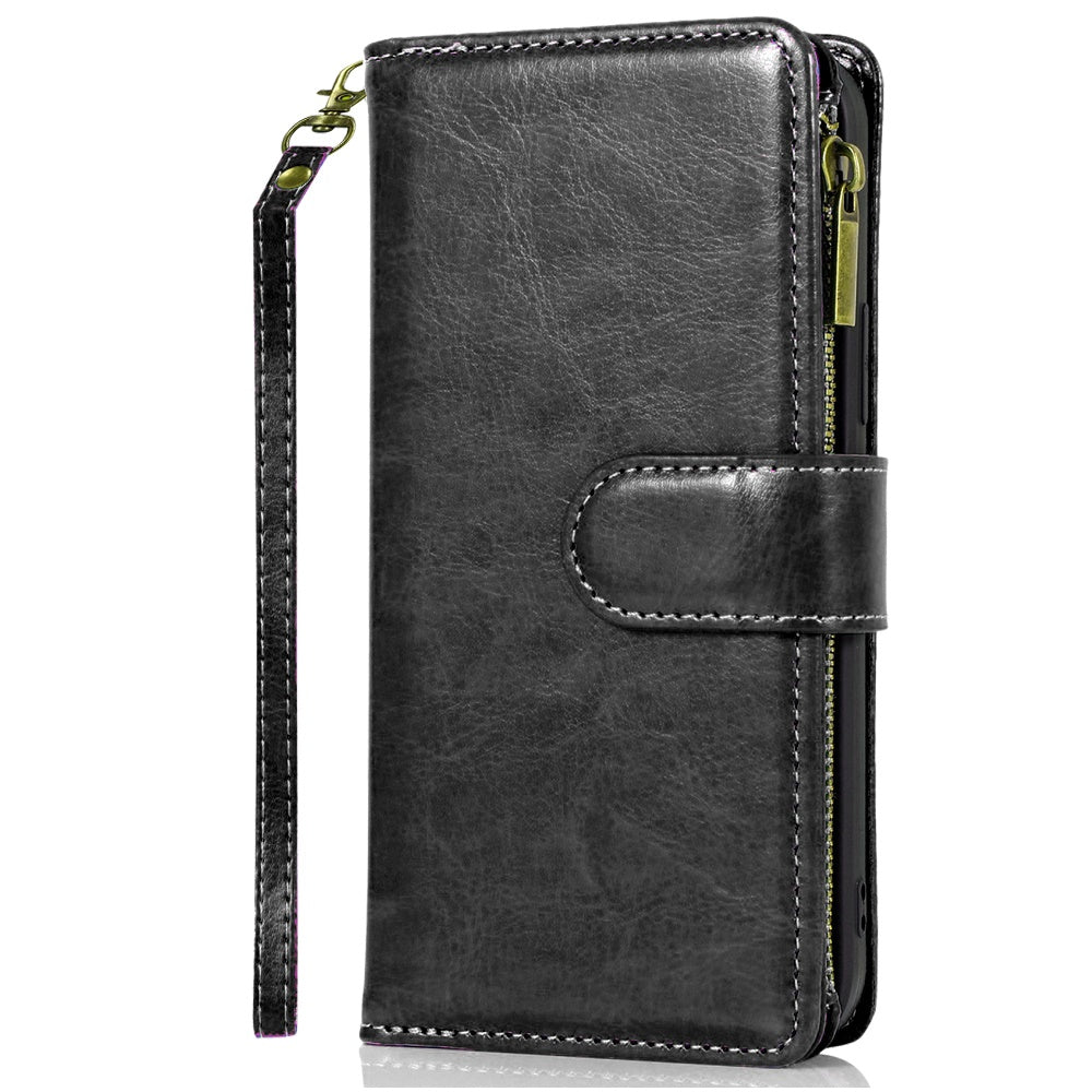Phone Case for Samsung Galaxy S26 FE /S26 Fan Edition Luxury Leather Wallet Card Holder Zipper Pocket Money Storage Protective Grip Design with Strap Cover