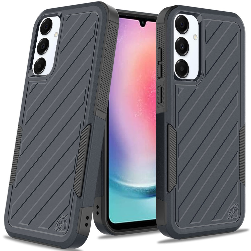 For Samsung Galaxy A26 Premium Hybrid Rugged lined Shockproof Textured 2-in-1 Non-Slip Hard PC & TPU Non Slip Tough Case Cover