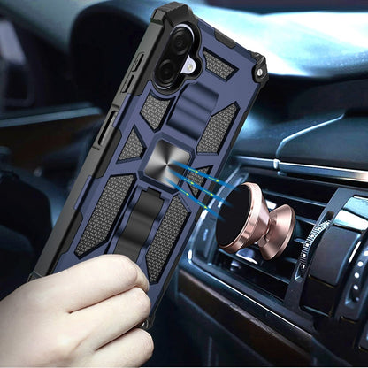 Phone Case Cover for Samsung Galaxy A07 4G Hybrid Shockproof [Military Grade] Rugged Protective with Magnetic Car Mount & Invisible Stand Cover