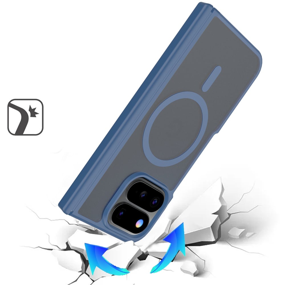 Phone Case for Google Pixel 11 Pro Fold Premium Matte Magnetic Foldable Hybrid Central Axis Hinge Protection Shock Absorbing TPU Slim Fit Hard PC Cover