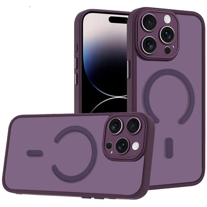 Phone Case for Apple iPhone 14 Pro Max Matte Frosted Magnetic Back Hybrid Hard PC Soft TPU Camera Protection Slim Shock Absorbing Anti Fingerprint Cover