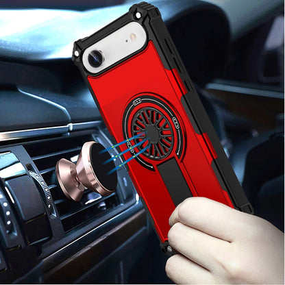 For Apple iPhone 17 Pro Texture Design Invisible Kickstand Case, MagSafe Compatible Hybrid Shockproof Cover, Car Mount Friendly Case Cover