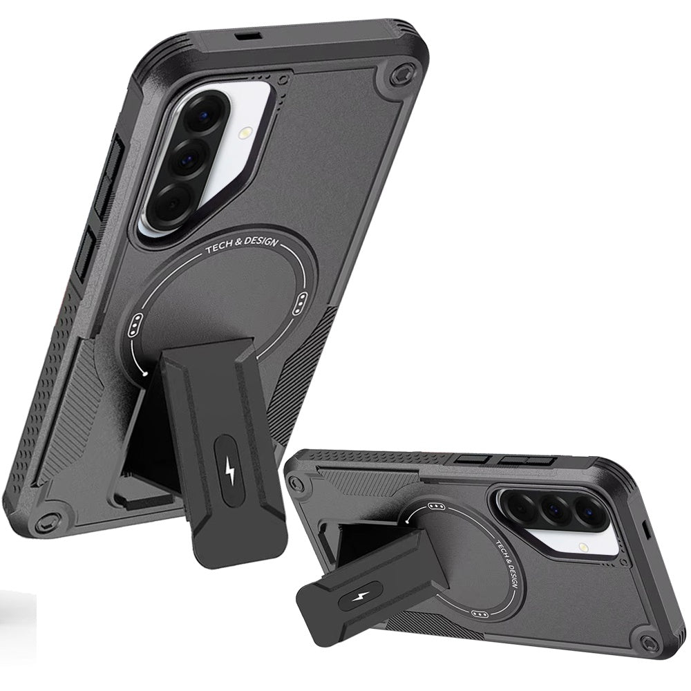 Magnetic Kickstand Rugged Shockproof Armor Grip Anti Slip Heavy Duty Protective Matte Stand Hybrid